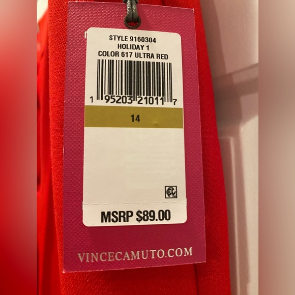 Vince Camuto Bi-Stretch Crepe Pintuck Skinny Pants in Red - Size 14 (NWT) - Picture 10 of 11